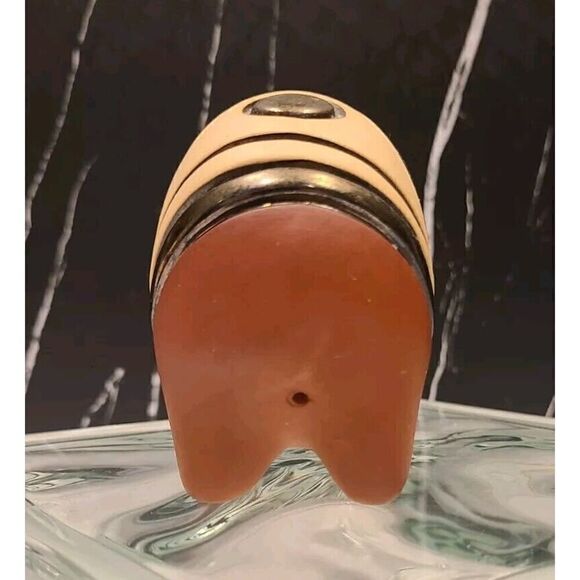 Bull Studio Art Pottery Figurine from Columbia Metallic Glaze Handmade Signed - Picture 2 of 10